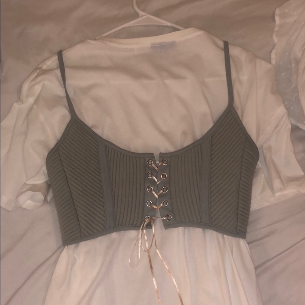 Topshop White T dress and corset. Came as set